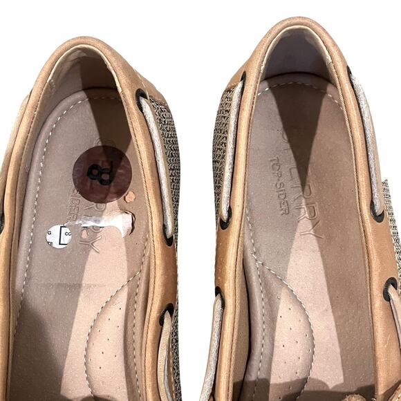 Sperry Top-Sider Boat Shoes Womens Size 8M Tan Leather Mesh Angelfish STS96864 - Picture 8 of 12